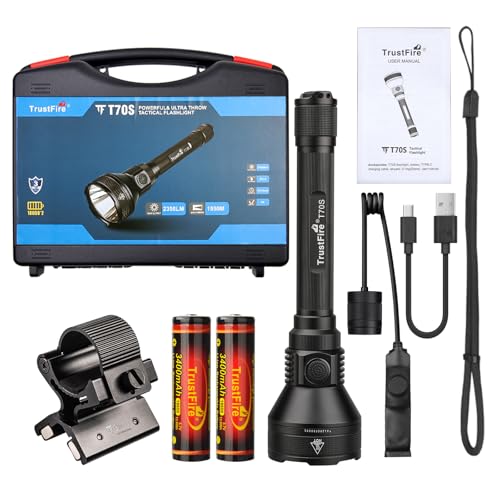 TrustFire T70S   Linterna LED potente profesional, linterna de caza 2350 lúmenes, táctica militar, linterna eléctrica, recargable por USB, linternas de alta potencia, para caza, rescate, emergencia
