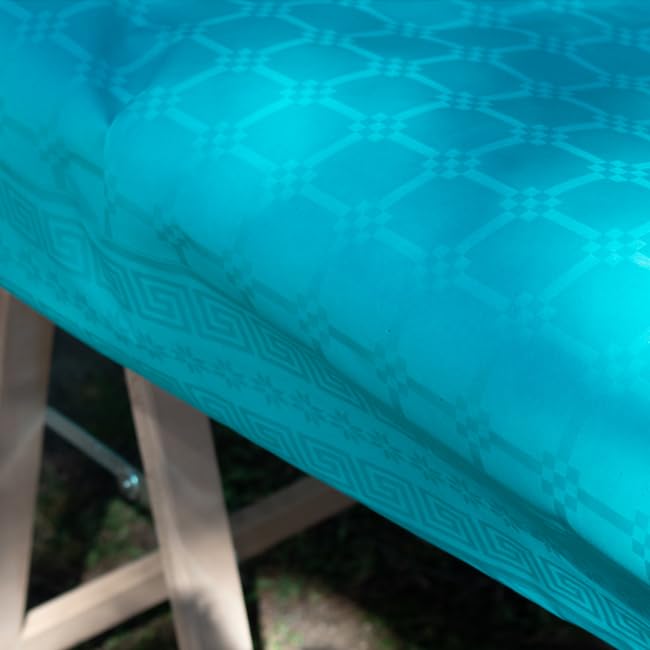 Thouy Nappe en Papier damassé Turquoise en Rouleau 1,18 x 25 m
