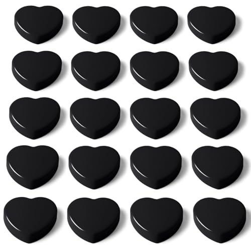 Imanes decorativos corazón negros pack 20 unidades