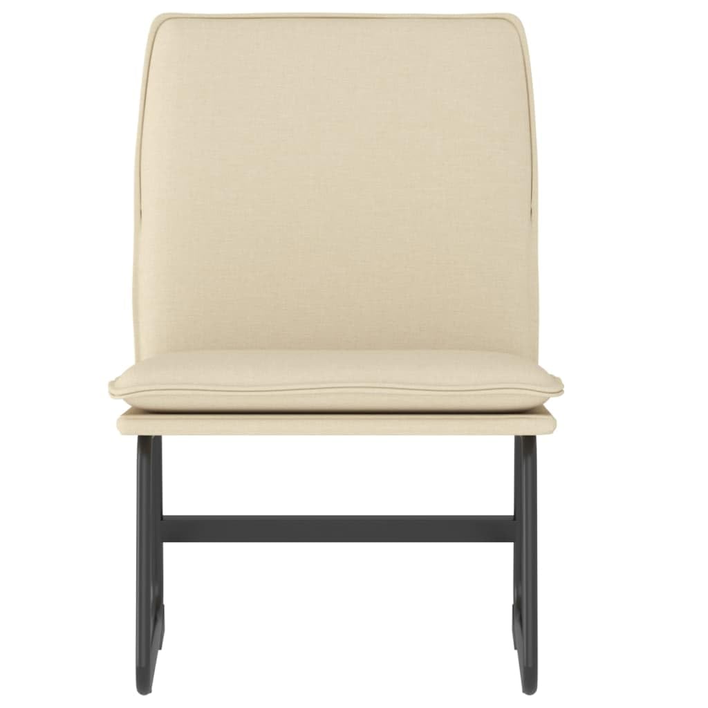 Fotel wypoczynkowy kremowy 52 x 75 x 76 cm, pokrowiec z tkaniny, metalowa rama, przytulny fotel relaksacyjny do sypialni, salonu, biura, wygodnego siedzenia dla dorosłych