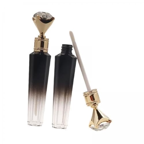 Almencla 6x 空のリップグロスチューブ 詰め替え可能 旅行用リップバームボトル 女の子 女性 メイク用 2本