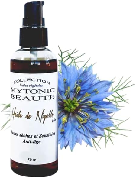 Huile de Nigelle Bio (Cumin Noir) | Corps Visage Cheveux | 100% végétale et naturelle | Antioxydant – Hydratant – Apaisant (50ml)