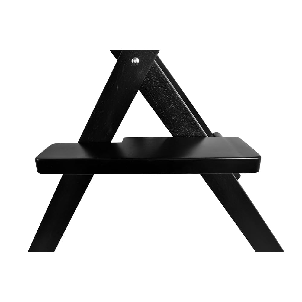 Sedia trucco pieghevole in legno con poggiapiedi e braccioli – poltrona make-up portatile per truccatori, saloni e home studio – leggera, richiudibile, rivestimento impermeabile, portata 140 kg