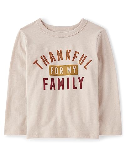 Image of The Children's Place Unisex-Baby And Toddler Long Sleeve Fall Thanksgiving Graphic T-shirt Thankful Family 5T