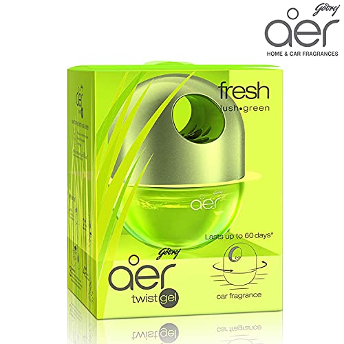 Image of LIONSPIRE ENTERPRISE Godrej Aer Twist, Car Air Freshener, Long-Lasting, Spill-Proof - Fresh Lush Green (45G)