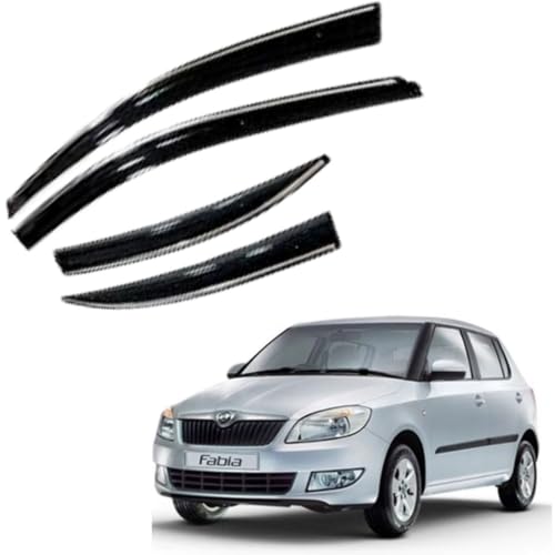 Image of CAR SAAZ Chrome Line Door Visor for Fabia (Set of 4Pcs) | Rain Guard | Wind Deflector