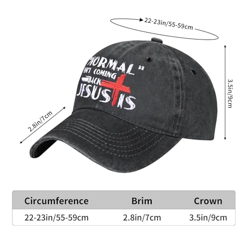 Image of Embroidered Baseball Cap for Women Men Vintage Adjustable Washed Distressed Denim Baseball Hat
