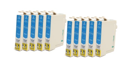 Preisvergleich Produktbild Silvertrade - 10 x kompatible XL Tintenpatronen mit CHIP, kompatibel zu Epson (10x cyan T0712) für Epson Stylus D120 D120 Network Edition D78 D92 DX4000 DX4050 DX4400 DX5000 DX6000 DX6050 DX7000F DX7400 DX7450 DX8400 DX8450 DX9400F DX9400F Wifi-Edition Office B40W Office BX300F Office BX600FW Office BX610FW S20 S21 SX100 SX105 SX110 SX115 SX200 SX205 SX210 SX215 SX400 SX400 WiFi SX405 SX405 WiFi SX410 SX415 SX425 SX510W SX515W SX600FW SX610FW