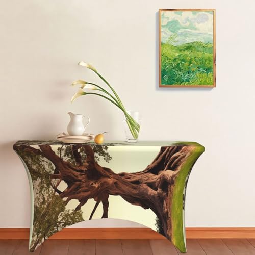 Nappe rectangulaire élasthanne extensible 1,2 m imperméable résistante motif arbre branches