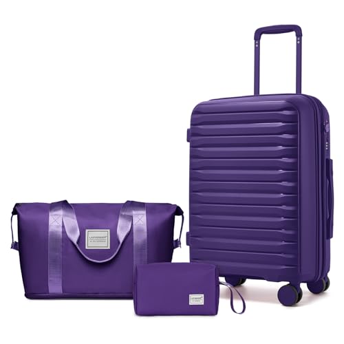 LARVENDER Luggage Sets 3 Piece, Carry On Luggage 20in Suitcase with Wheels