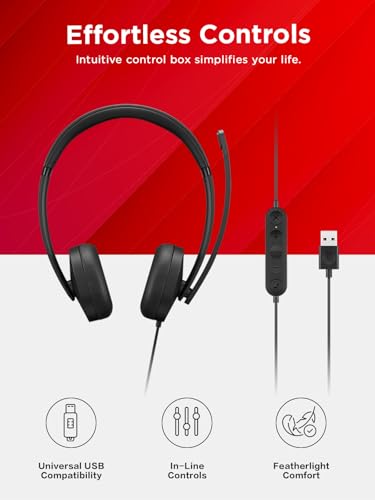 Lenovo Casque stéréo Filaire USB-A Gen 2