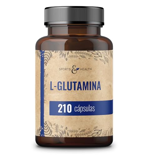 Cápsulas de L Glutamina   210 cápsulas   750 mg de L Glutamina pura por dosis diaria   aminoácido   Vegano