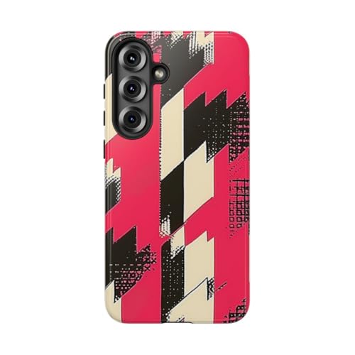 Coque Samsung S25 Plus haut de gamme brillante pied-de-poule rose