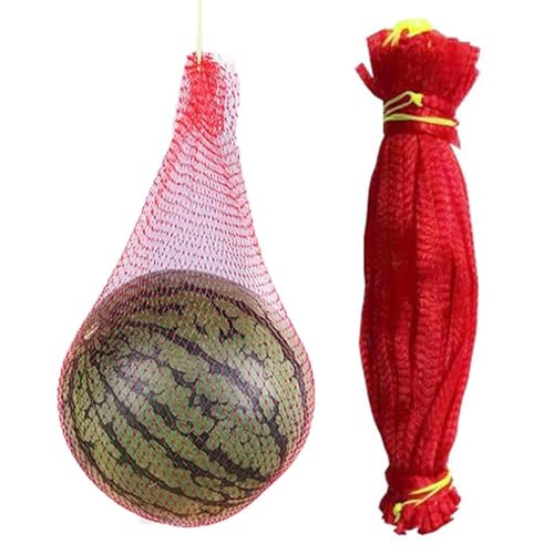 100 piezas me-lon red colgante melón bolsa de red con cuerda, red gruesa de protección de frutas, hamaca me-lon para enrejado, para apoyar el cultivo de jardín