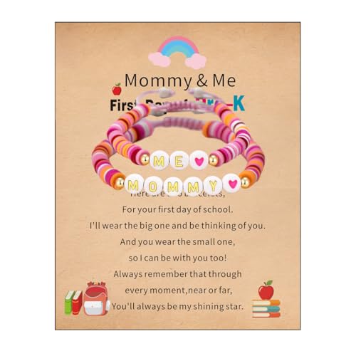 Image of First Day of School Gifts for Girl Mommy and Me Back to School Bracelets