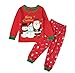 Jimmackey Neonato Pigiama Natale Bambino Babbo Natale Pigiami Due Pezzi Bimbo,Bambini Pigiama Caldo Cotone,Natale Pigiama Bambini