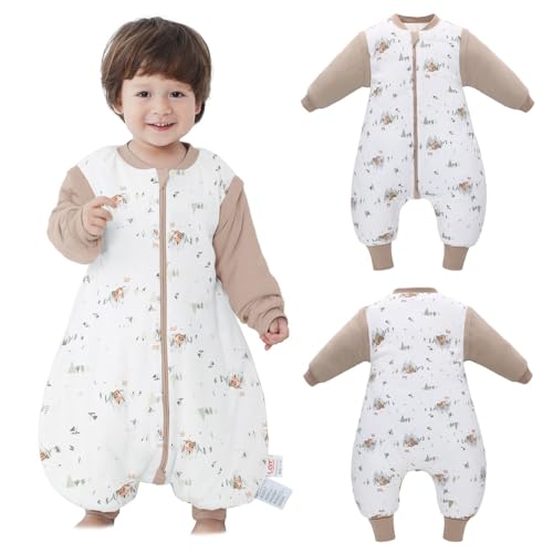 Image of Baby Sleeping Bag Baby Sleep Sack Split Leg with Removable Sleeves, Baby Cotton Sleeping Bag, Winter Toddler Sleeping Bag