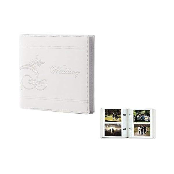 Pioneer Foto Alben Bestickt Scroll und Hochzeit genäht Kunstleder Cover Foto Album, elfenbeinfarben, – Bild 4