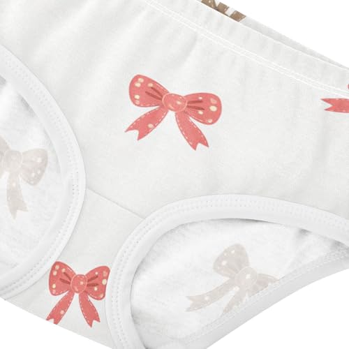 Girls' Soft Triangle Panties Organic Underwear for Toddlers Christmas Bows in Sizes 2T,3T, 4T, 5T, 6Y and 8Y4