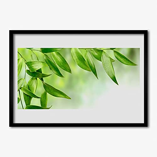 Photo murale salon et cuisine affiche encadrée 70x50 cm feuilles vertes de la nature