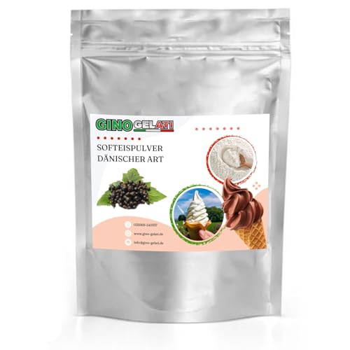 Gino Gelati Dänisches Softeis Pulver, fruchtiger Geschmack, verschiedene Geschmacksvarianten, schnell und einfach Zubereitet, Made in Germany, Eis selber machen (10 Kg, Schwarze Johannisbeere)