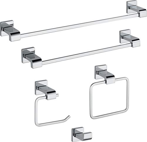 Image of Delta Single Towel Hook for Bathroom or Kitchen| Polished Chrome | Ara Accessories