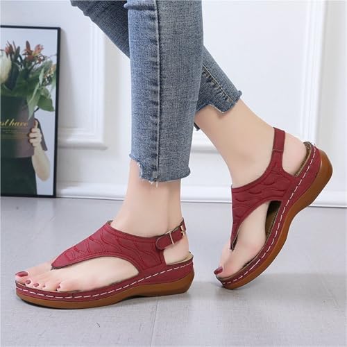 Women's Sandals Ladies Clip Toe Wedges Thong Shoes Casual Female3