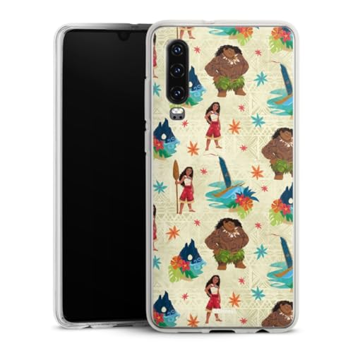 Custodia di silicone compatibile con Huawei P30 Custodia trasparente Cover per smartphone trasparente Disney Oceania Pattern
