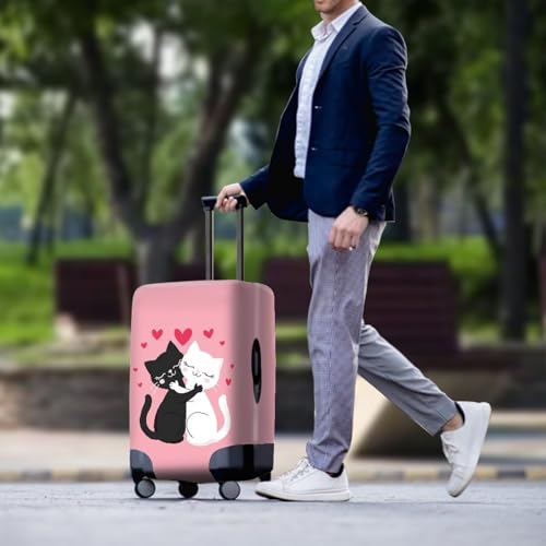 Image of Mumeson Cartoon Cat Luggage Covers Suitcase Protector Zipper Closure Suitcase Baggage Cover 18-32 inch Elastic Protect Luggages Protective