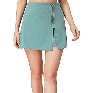 Mehrang Women’s & Girl’s Solid Mid Waist Flared Skater Short Mini Skirt with Shorts