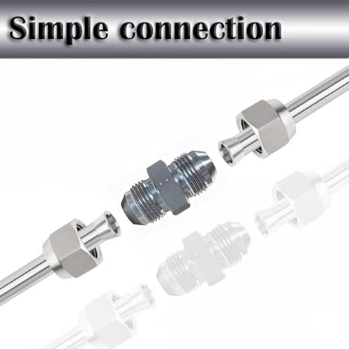 Image of 1 /4 inch JIC Male x 1 /4 inch JIC Male Hydraulic fitting, Carbon Steel SAE 37 Flare Pipe Adapter Tube Fitting Straight Connector