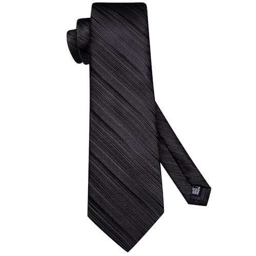 Image of Hi-Tie Men Ties Sets Silk Stripe Paisley Necktie Pocket Square Cufflinks for Business Wedding
