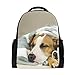 Produktbild mnsruu Kinder Rucksack Schulrucksack für Mädchen Jungen Hund im Bett Casual Rucksack Daypack Laptop Rucksäcke