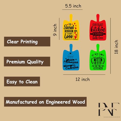 Image of PNF Poster And Frames The secret ingredient is always love Wall art & Door Hanging Frame For Kitchen, Dining, restaurants Decor | Walland home Decor for Living Room | Room Decor Wall Decor Items For Bedroom | decoration (Wooden, 11x9 Inch,brown)-49-5
