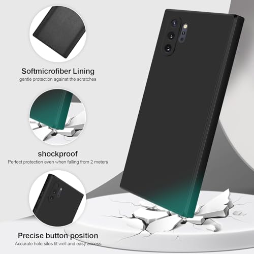 Image of DIZORO Liquid Silicone Case with Microfiber Cushioning Compatible for Samsung Galaxy Note 10 Plus Shockproof Slim Back Cover, Gel Rubber Full Body Protection - Black
