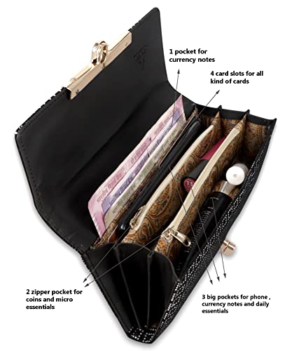 ALSU-Womens-Black-Hand-Clutch-Wallet-PurseLDU-012BW