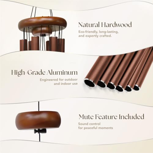 Image of Memorial Wind Chimes Gifts, Sympathy Gift Baskets, Bereavement Gift Idea, Grief, Sympathy Gifts for Loss of Loved One Husband Wife, Miscarriage Gifts for Mothers - Copper
