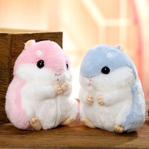 BONICI Men Women Creative Super Cute Lovely Sitting Round Body Curious Hamster Baby Pendant Keychain Key-Chains Keyring Gift Pendant Handbag Tote Purse Backpack Decoration Car Key -Blue - Image 2