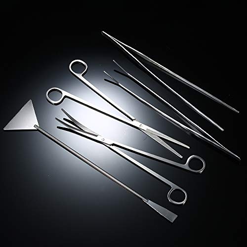 Cucudy 5 pçs/set Aquarium Maintenance Tools Pinças de plantas aquáticas Scissor Spatula Tool Set Fer