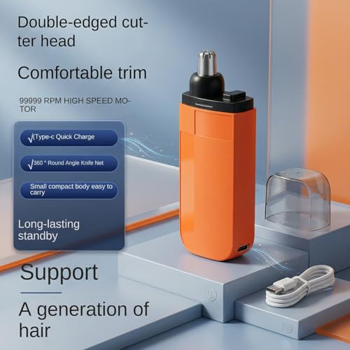Image of Rechargeable Nose Hair Trimmer for Men & Women | USB Electric Ear & Nose Hair Remover | Waterproof, Painless & Portable Grooming Tool.
