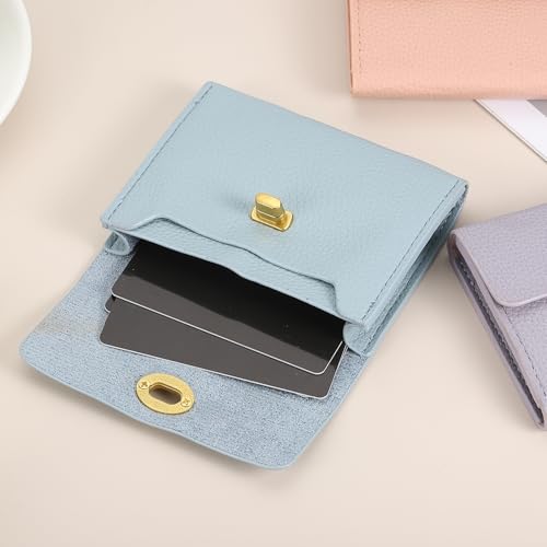 PATIKIL 2 Pcs Small Leather Wallets for Women with Metal Buckle, Stylish Card Holder Wallet Card Case Coin Purse for Cash Business Men and Women, Red4