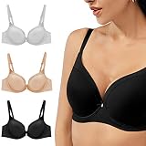 Libella Damen Klassische BHS mit Bügel Push Up Comfort Minimizer Rachel T-Shirt Bra Soft W X 3729(18012)-BL+WH+HA-80C-3