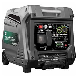 Cummins Onan P4500iDF Dual Fuel Inverter Generator – 4500W Gas/4050W Propane, Remote Start, Ultra-Quiet 52 dBA, RV Ready, LED Display, 15-Hr Run Time