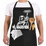 DaceStar Star Wars Schürze, Grillschürze für Männer mit 2 Taschen, Wasserdicht Verstellbare Kochen Grillen BBQ Schürzen, Lustig Grill Geschenke für Männer Damen Küche, Star Wars Geschenke für Männer