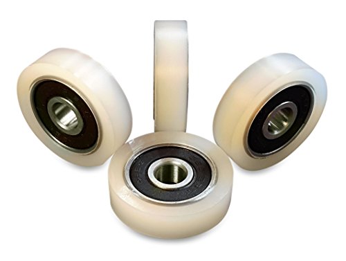 4 rouleaux - Nylon polyamide - 30 mm de diamètre - 10 mm de largeur - Roulements de 8 mm de diamètre - Usinage de précision en Europe Cover