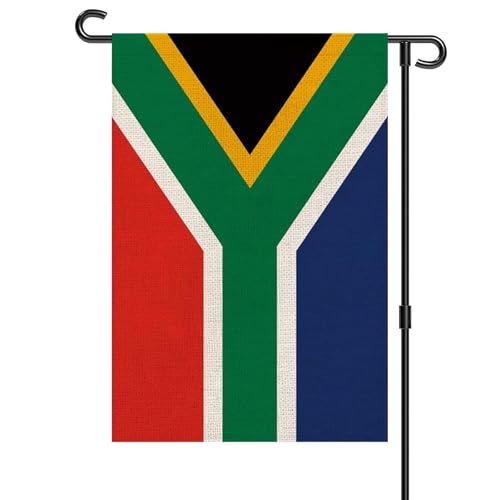 South Africa Garden Flag 12 x 18 Inch, South African Yard Flag Double Sided Burlap Outdoor Decor for Porch, Lawn, Mailbox, National Celebrations