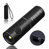 PHILIPS SFL1126 Linterna LED Recargable, Linterna Portátil con Silbato de Supervivencia, 300 Lúmenes Mini Flashlight,...