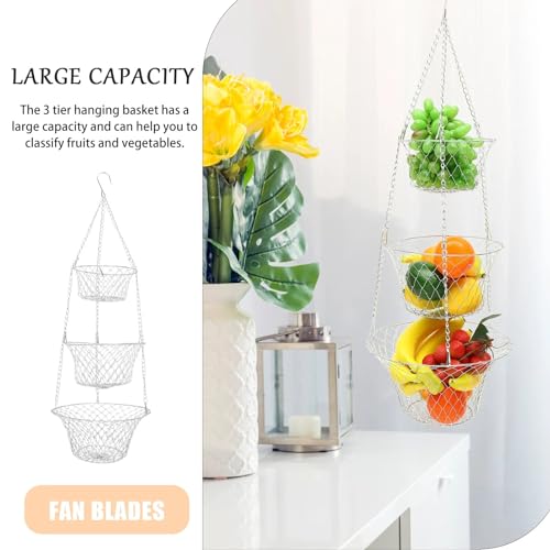 Centro de mesa frutero de tres niveles para pared estilo hamaca 4