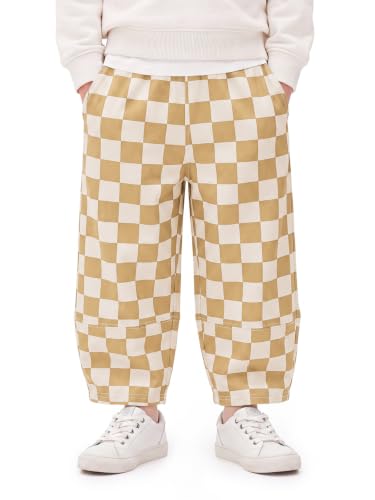 Haloumoning Toddler Baby Boy Checked Balloon Pants Elastic Waist Bottoms