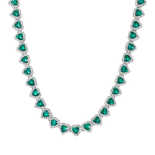 Chaîne cœur glacé femme 10mm collier oxyde de zirconium alliage durable